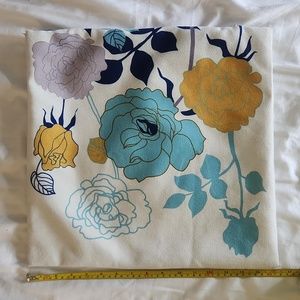 Throw Pillow Covers Cotton Canvas Turquoise and Yellow Pillow Covers 16x16 inch